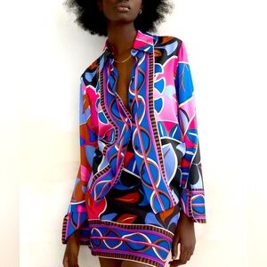 ZARA PRINTED FLOWY TOP